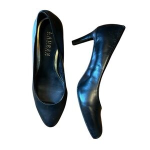 Lauren Ralph Lauren Black Leather Pumps Heels‎ Size 6.5